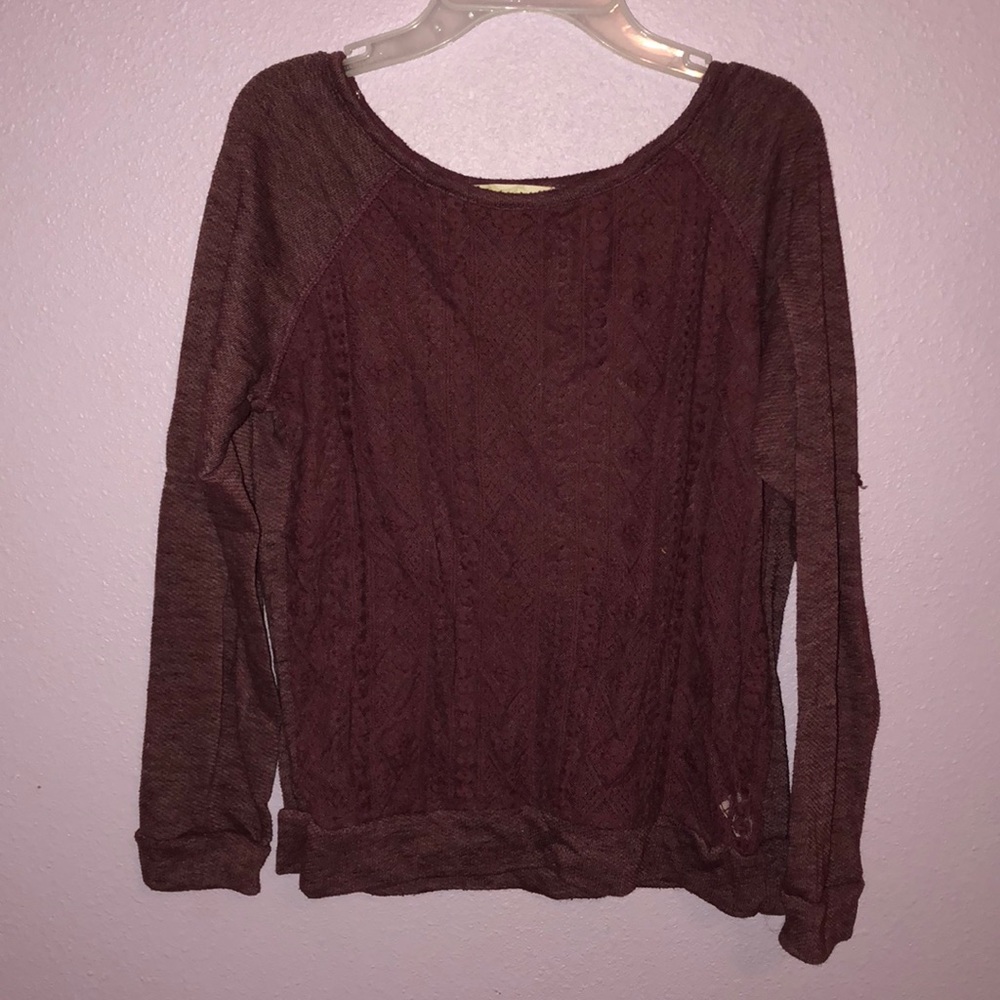 Lace front long sleeve